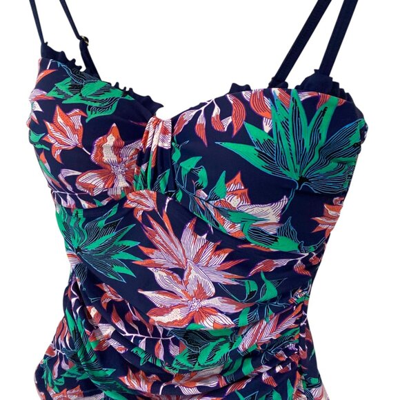 Shore Shapes Shaping Tummy Control Floral One Piece Swim Dress Size 12 - Picture 3 of 6